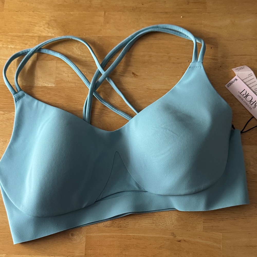 VS Light Blue Strappy Wireless Sports Bra